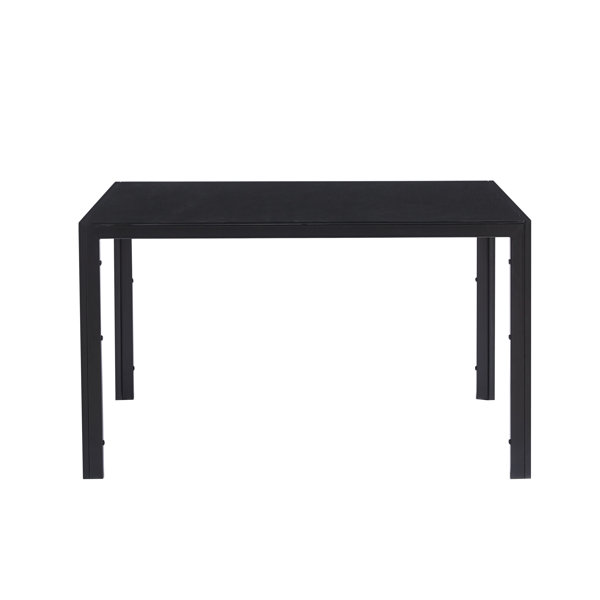 Hokku Designs Rectangular Glass Top Dining Table, Black & Reviews Wayfair